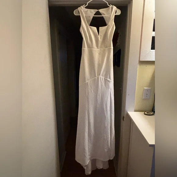 Lulus Everlasting Promise White Notched Backless Mermaid Maxi Dress - Picture 3 of 8